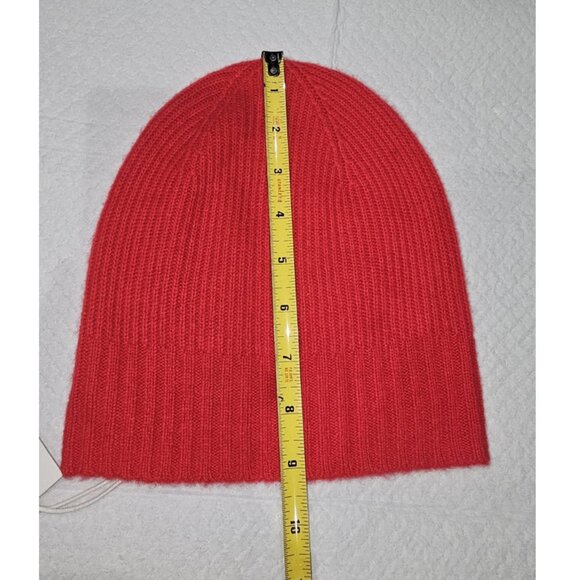 Nordstrom Rib Cashmere Beanie in Red - Picture 2 of 4